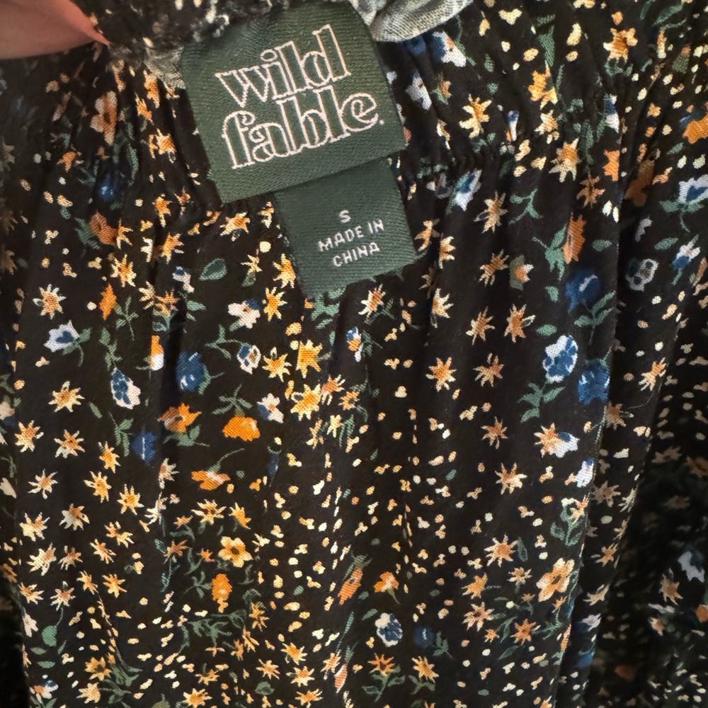 Wild Fable Black Floral Puff Sleeve Sundress - Picture 4 of 4
